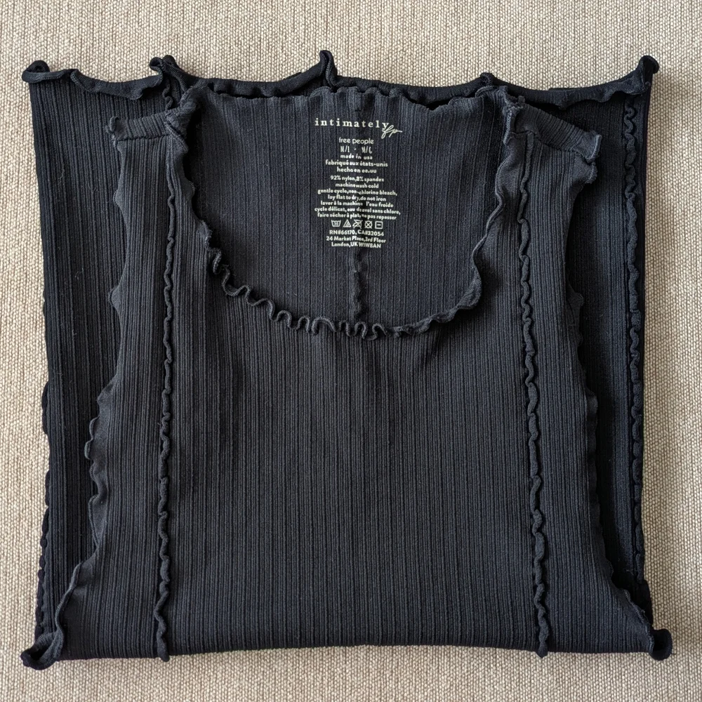Free People Black Ribbed Tank Top - Picture 8 of 10